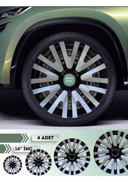 Hyundai Getz 14 Inç Jant Kapağı Çift Renk (Amblemli 4-Adet Kapak) 307