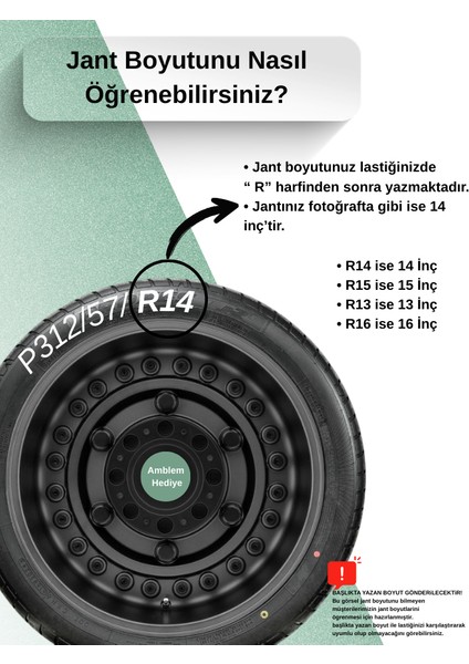 Hyundai Getz 14 Inç Jant Kapağı Çift Renk (Amblemli 4-Adet Kapak) 307 modelleri
