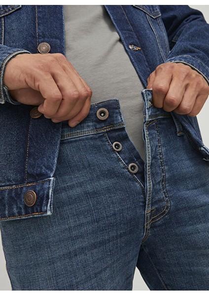 Lacivert Erkek Dar Paça Slim Fit Denim Pantolon 12223628_JJIGLENN Jjıfox Jos 547 50 indirimleri