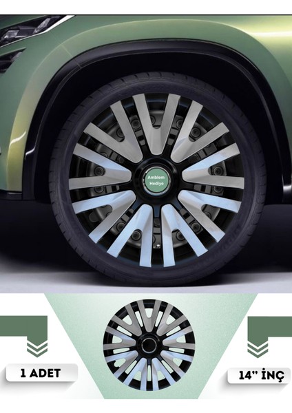 Nissan Primera 14 Inç Jant Kapağı Çift Renk (Amblemli 1-Adet Kapak) 307