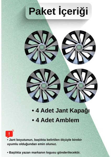Fiat Scudo 14 Inç Jant Kapağı Çift Renk (Amblemli 4-Adet Kapak) 304 fiyatları