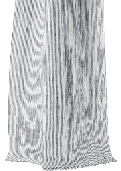 Mavi Beyaz Kadın Keten Şal