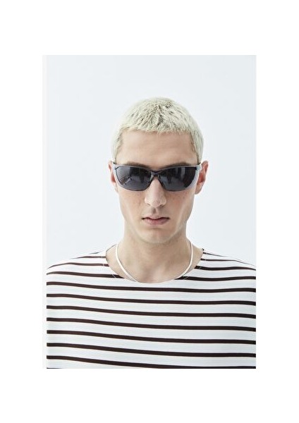 Oversize Çizgili Tişört Kahve fırsatları