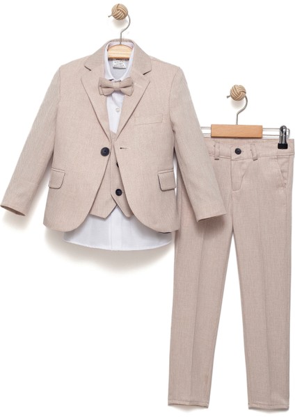 Erkek Çocuk Ceketli Smokin Takım Elbise Ceket, Pantolon, Yelek, Gömlek ve Papyon fiyatları