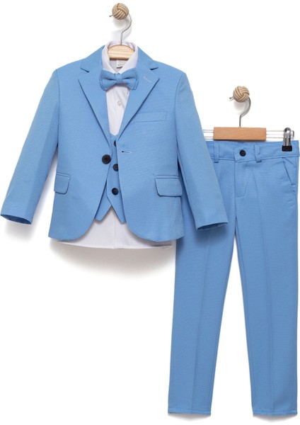 Erkek Çocuk Ceketli Smokin Takım Elbise Ceket, Pantolon, Yelek, Gömlek ve Papyon fiyatları