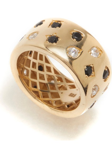 Taş Detaylı Kadın Altın Yüzük