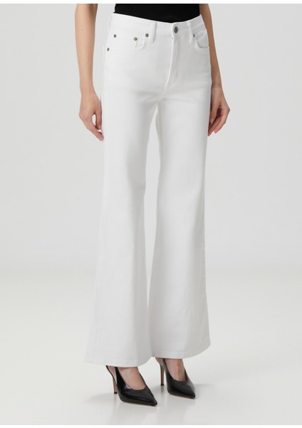 Beyaz Flared Jean Pantolon modelleri