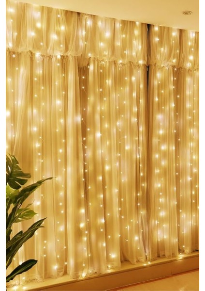 Günışığı Hem Pilli Hem Usbli Kumandalı Animasyonlu Perde LED 3x3 Metre Peri Perde Ledi Dekoratif LED fırsatları