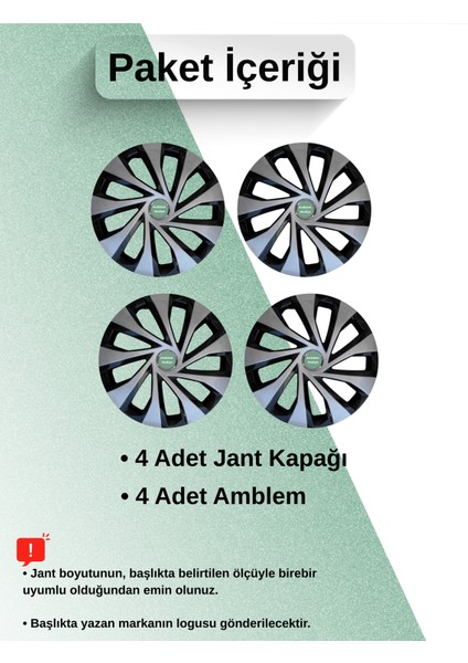 Fiat Fiorino 15 Inç Jant Kapağı Çift Renk (Amblemli 4-Adet Kapak) 305 fiyatları