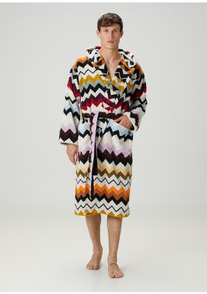 Zikzak Desenli Bornoz
