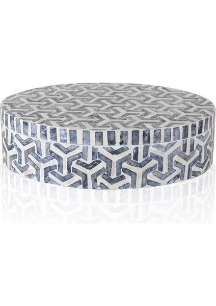 Sedef Seramik Yuvarlak Dekoratif Kutu 30 x 23 cm