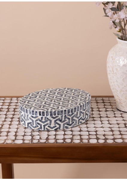 Sedef Seramik Yuvarlak Dekoratif Kutu 30 x 23 cm fiyatları