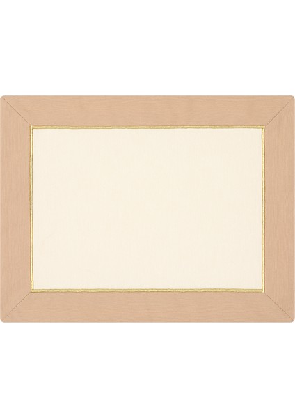 Pure Harmony Krem Bej Altın Rengi Işlemeli Amerikan Servisi