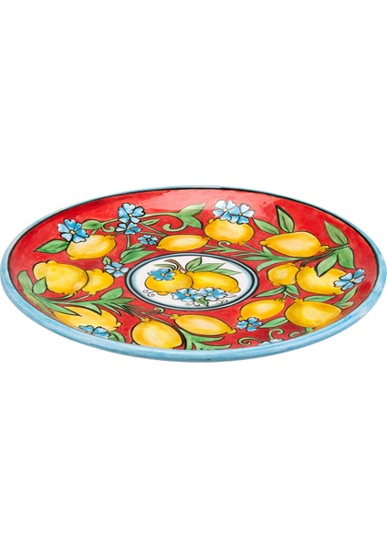 Amalfi Coast Collection El Yapımı Seramik Kırmızı Yemek Tabağı 30 cm fiyatları