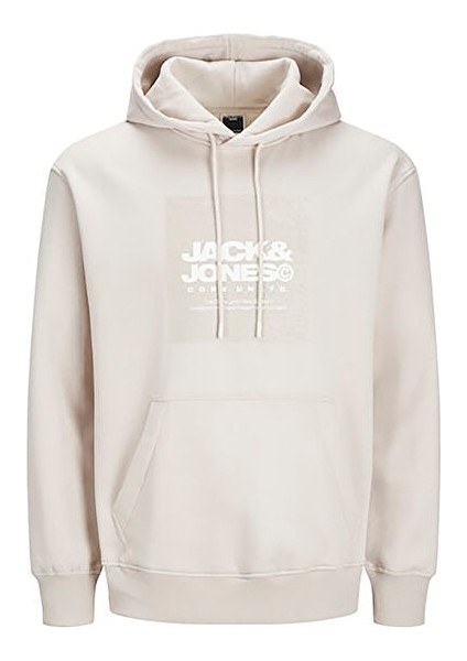 Ekru Erkek Kapüşon Loose Fit Sweatshirt 12269940_JCOAERO Front Prınt Sweat
