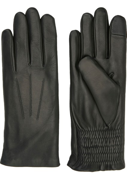 New Betty Siyah Kadın Deri Eldiven