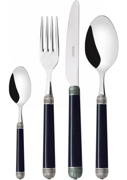 Dorico Parlak Siyah Çelik 24 Parça 6 Kişilik Çatal Kaşık Bıçak Seti modelleri
