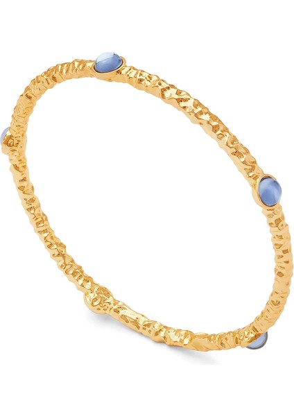 Cabochon Forget-Me-Not 18 Ayar Altın Kaplama Kadın Bileklik