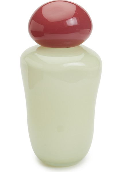 Bon Bon Medi Kırmızı Bej Cam Obje