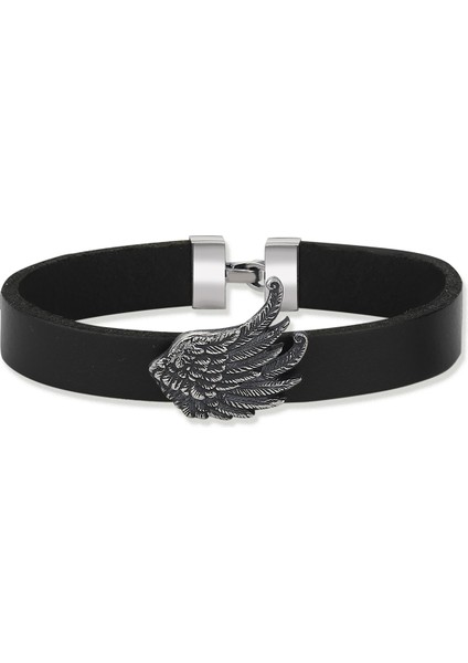 Wings Kadın Gümüş Deri Bileklik