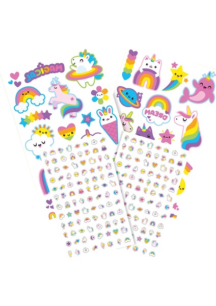 Unicorns & Rainbows Tattoo Palooza Geçiçi Dövme ve Tırnak Sticker Seti modelleri