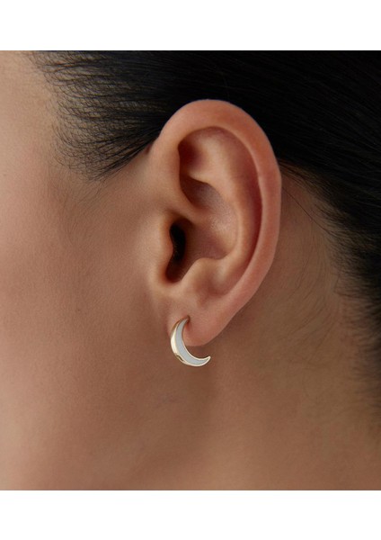 Moon Mineli 14 Ayar Altın Kadın Küpe modelleri