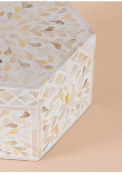 Sedef Seramik Altıgen Dekoratif Kutu 24 x 21 cm fırsatları
