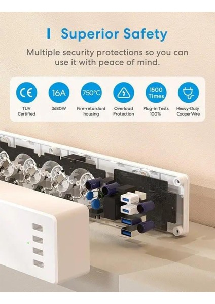 Matter Destekli 2typec + 2usb Akıllı 4'lü Priz 30W fiyatları