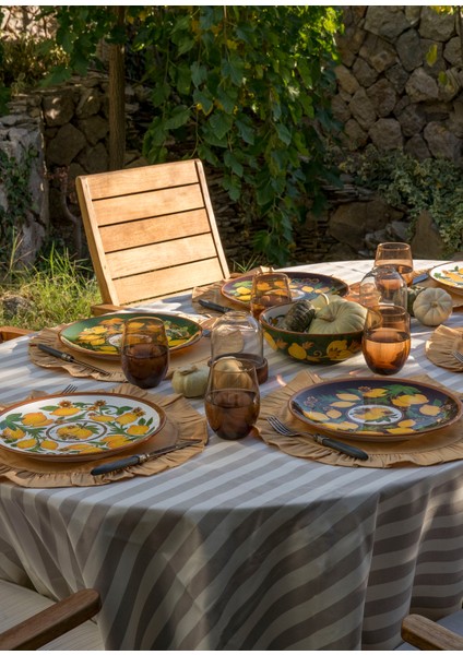 Amalfi Coast Collection Golden Fall Koyu Kahve Seramik 6'lı Tabak Seti fiyatları