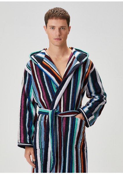 Chandler Kapüşonlu Çizgili Bornoz fiyatları