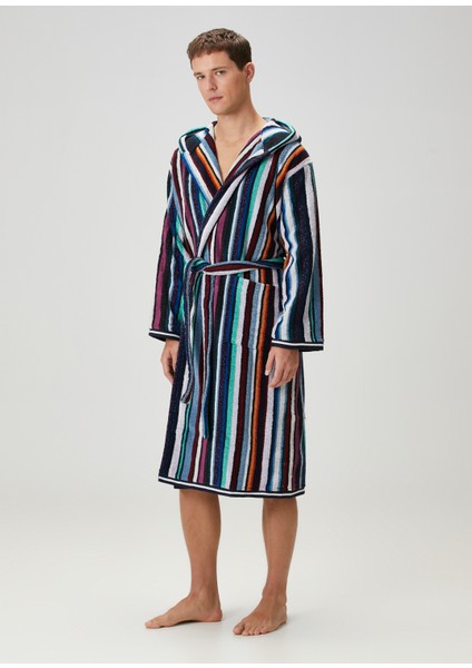 Chandler Kapüşonlu Çizgili Bornoz modelleri