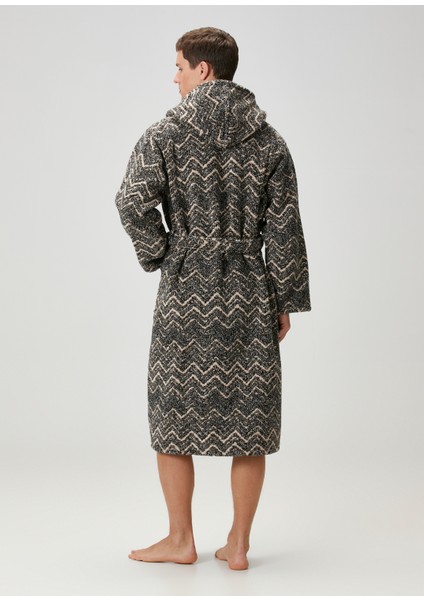 Azul Kapüşonlu Desenli Bornoz indirimleri