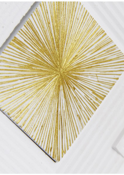 Hüzme Sanatsal Tablo Yaldız Beyaz Akrilik Uygulama