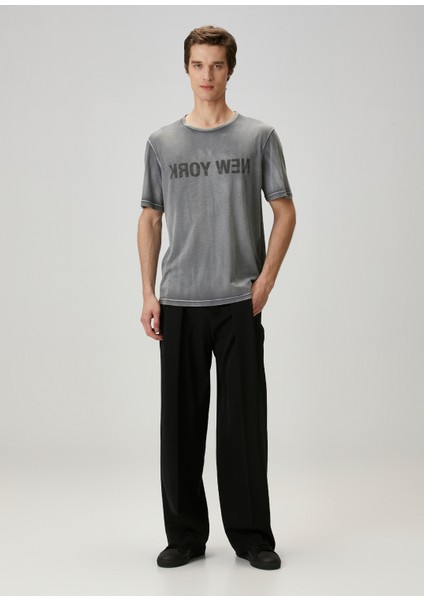 Koyu Gri Şehir Baskılı T-Shirt fiyatları