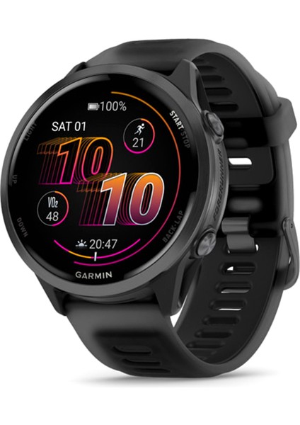Forerunner 570 47 mm Slate Gri Siyah Silikon Kayışlı Akıllı Saat