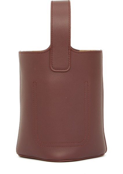 Pebble Bucket Mini Koyu Bordo Kadın Deri Çanta fırsatları