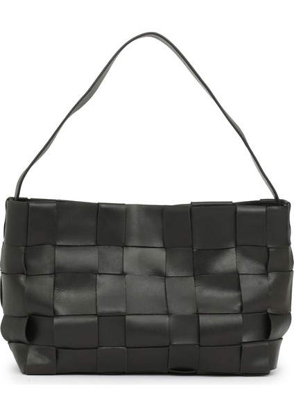 Woven Mini Siyah Kadın Deri Çanta modelleri