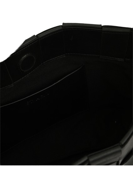 Woven Mini Siyah Kadın Deri Çanta fırsatları