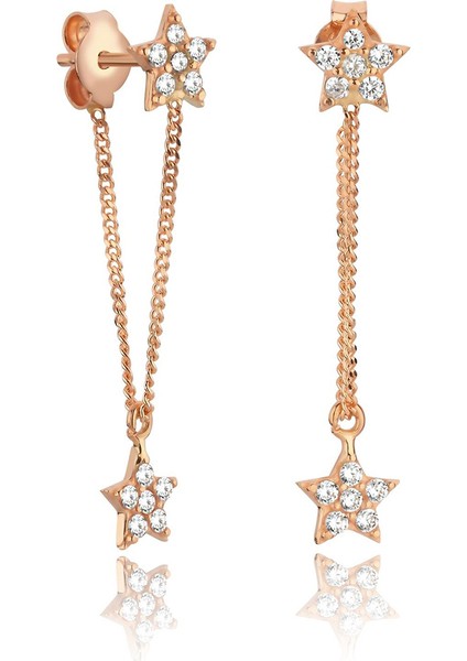 Yıldız Zincir 14 Ayar Altın Kadın Küpe