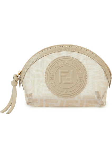 Krem Logo Desenli Kadın Çanta