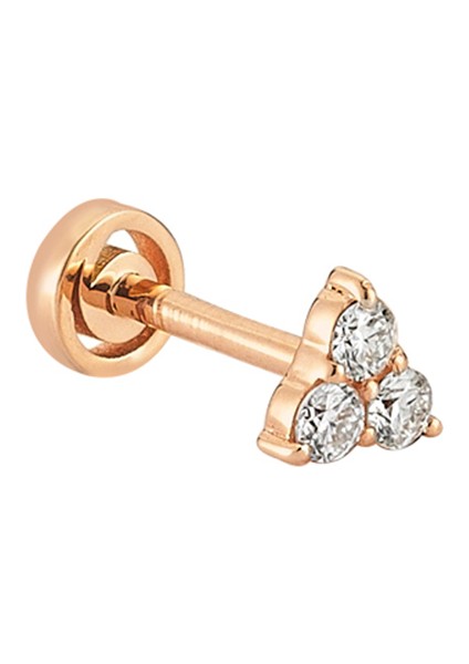 Mondrian Üçgen Formlu Kadın Altın Piercing Küpe