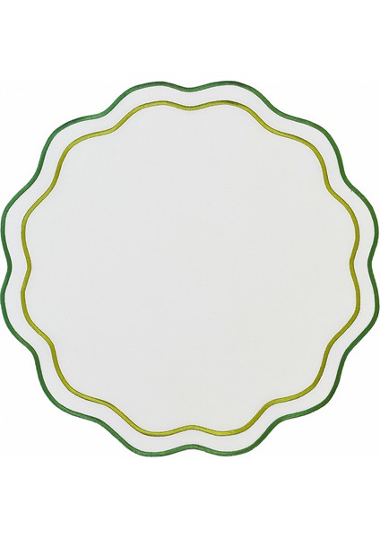 London 2’li Yeşil Işlemeli Amerikan Servis 42X42 cm