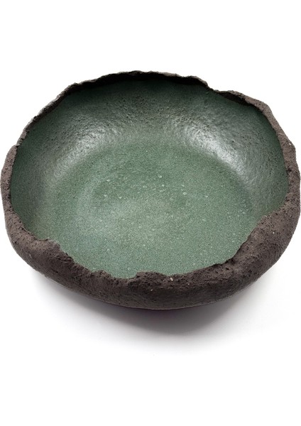 Stone Gri Yeşil Seramik Dekoratif Tabak fiyatları
