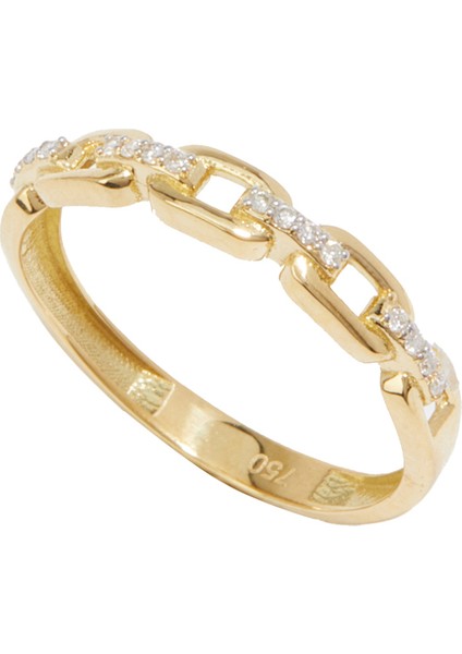 Pırlanta Detaylı Kadın Altın Yüzük