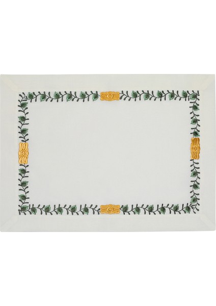 Herend Appony Yeşil Sarı Detaylı Keten 4'lü Amerikan Servis