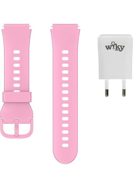 5 Plus Pembe Akıllı Saat Kasa Kordon Seti + Adaptör ve Şarj Kablosu modelleri