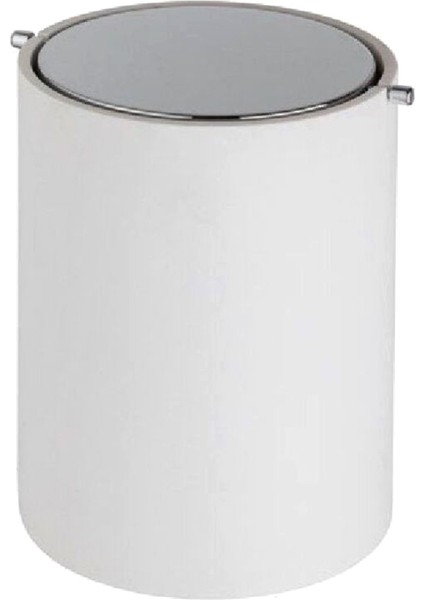 Beyaz Krom Banyo Çöp Kovası 4 Lt