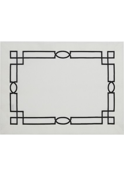 Royal 2’li Siyah Nakış Detaylı Keten Amerikan Servis 35X50 cm