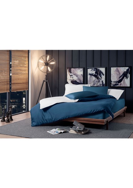 Indigo Beyaz Pamuk Saten Çift Kişilik Nevresim Takımı 200X220 cm fiyatları