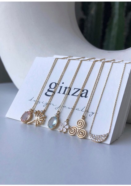 Halfmoon Pırlanta Taşlı 14 Ayar Altın Kadın Kolye modelleri